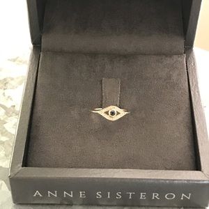 Anne Sisteron 14KT Blue Sapphire and Diamond ring